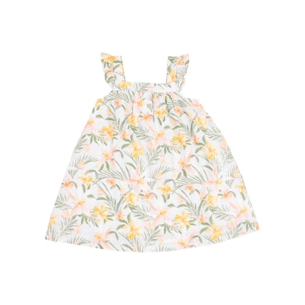 NWT Angel Dear Island Floral Organic Cotton Muslin Sundress Size 2T